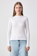 Juicy Couture tričko s dlhým rukávom dámske s viskózou DIAMANTE DOG CREST biele JCWCT226328