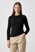 Juicy Couture tričko s dlhým rukávom dámske s viskózou DIAMANTE DOG CREST čierne JCWCT226328