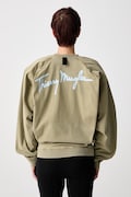MUGLER longsleeve pentru femei din bumbac verde 26F3TS01306032