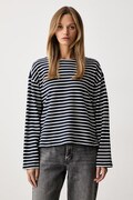 Levi's majica z dolgimi rokavi ženska bombažna ESME RELAXED LS mornarsko modra 0088G