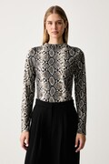 Karl Lagerfeld блуза с дълги ръкави дамска бежова B4W17043