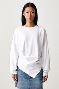 GANNI longsleeve pentru femei din bumbac cu elastan alb A1040543