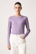 Marc O'Polo longsleeve damski bawełniany z elastanem fioletowy 5000007890