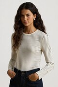 Lauren Ralph Lauren longsleeve damski z bawełną beżowy 200B27398