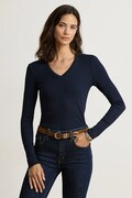 Lauren Ralph Lauren longsleeve damski z bawełną granatowy 200B27402
