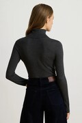 Lauren Ralph Lauren longsleeve damski z dodatkiem jedwabiu szary 200B22254