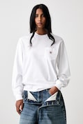 Carhartt WIP t-shirt da donna in cotone Pocket Small Heart T-Shirt bianca I037167