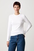 Carhartt WIP блуза с дълги ръкави дамска от памук с еластан Philipa T-Shirt бяла I037165