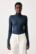 Patrizia Pepe longsleeve damski wełniany niebieski 2M0014 J0084
