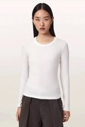 AllSaints cămașă lougewear de damă din modal STEVIE HAVEN LS TEE albă W041JF