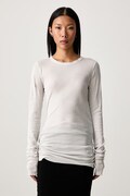 Rick Owens DRKSHDW majica dugih rukava ženska pamučna Basic bež DS02F6217 BH