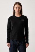 Aeronautica Militare longsleeve damski z bawełną czarny TS2549DJ00747
