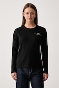 Aeronautica Militare longsleeve damski z bawełną czarny TS2549DJ00747