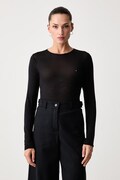 Tommy Hilfiger longsleeve damski z dodatkiem kaszmiru czarny UW0UW06611