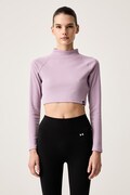 Under Armour longsleeve damski z bawełną RIV RIB MOCK fioletowy 6014795