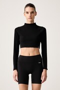 Under Armour longsleeve damski z bawełną RIV RIB MOCK czarny 6014795