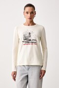 Weekend Max Mara longsleeve damski z bawełną WKDVICINO beżowy 2625946052600