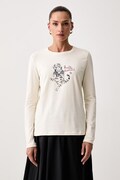 Weekend Max Mara longsleeve damski z bawełną WKDVICINO beżowy 2625946052600