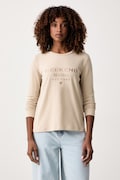 Weekend Max Mara longsleeve damski bawełniany z elastanem WKDCESTINO brązowy 2625946042600