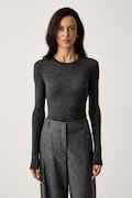 Weekend Max Mara longsleeve damski z wełną WKDPATTO szary 2625946022600