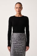 Weekend Max Mara longsleeve damski z wełną WKDPATTO czarny 2625946022600