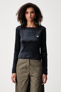 adidas Originals longsleeve damski welurowy Essentials Velour czarny KQ9257