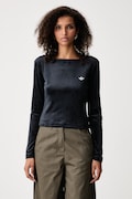 adidas Originals longsleeve damski welurowy Essentials Velour czarny KQ9257