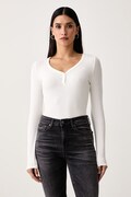 Tommy Jeans longsleeve damski z wiskozą biały DW0DW23259