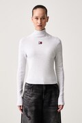 Tommy Jeans longsleeve damski bawełniany z elastanem szary DW0DW23251