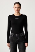 Tommy Jeans longsleeve damski z bawełną czarny DW0DW23248