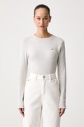 Tommy Jeans longsleeve damski z bawełną szary DW0DW23524