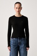 Tommy Jeans longsleeve damski z bawełną czarny DW0DW23524