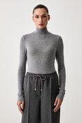 Tommy Hilfiger longsleeve damski z wełną szary WW0WW52361