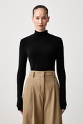 Tommy Hilfiger longsleeve damski z wełną czarny WW0WW52361