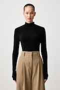 Tommy Hilfiger longsleeve damski z wełną czarny WW0WW52361