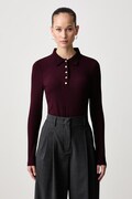 Tommy Hilfiger μακρυμάνικο γυναικείο με βισκόζη μπορντό WW0WW51731