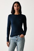 Tommy Hilfiger majica dugih rukava ženska pamučna mornarsko plava WW0WW53689