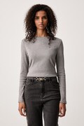 Tommy Hilfiger longsleeve damski bawełniany szary WW0WW53689