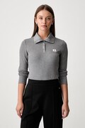 Calvin Klein Jeans longsleeve damski bawełniany z elastanem szary LV047H203G