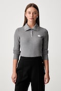 Calvin Klein Jeans longsleeve damski bawełniany z elastanem szary LV047H203G