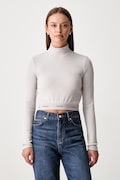 Calvin Klein Jeans longsleeve damski bawełniany z elastanem szary LV047H240G