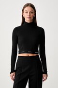 Calvin Klein Jeans longsleeve damski bawełniany z elastanem czarny LV047H240G