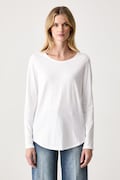Sisley longsleeve damski bawełniany biały 3BVXP1007