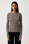 United Colors of Benetton longsleeve damski z dodatkiem wełny brązowy 3MVKD109Y