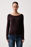 United Colors of Benetton μακρυμάνικο γυναικείο με βαμβάκι καφέ 3FJHD10DH