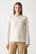 Liu Jo longsleeve damski bawełniany beżowy WF6451 J6308