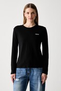 Liu Jo longsleeve damski bawełniany czarny WF6451 J6308