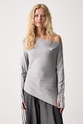 adidas Originals tričko s dlhým rukávom dámske Asymetric Top sivé LE8311