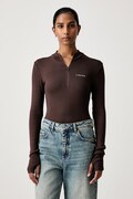 La Mania longsleeve damski z wiskozą SHERYL brązowy SHERYL