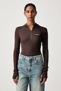 La Mania longsleeve damski z wiskozą SHERYL brązowy SHERYL
